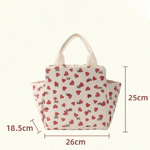 Lunch Bag Corduroy Cartoon Picnic Bento Bag