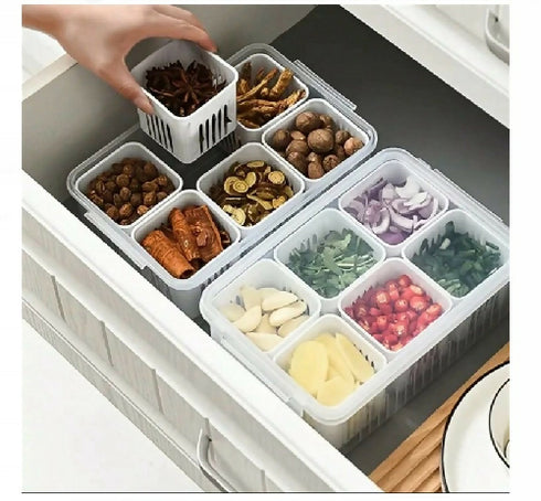 Food Storage Box With Lid and 6 Compartments