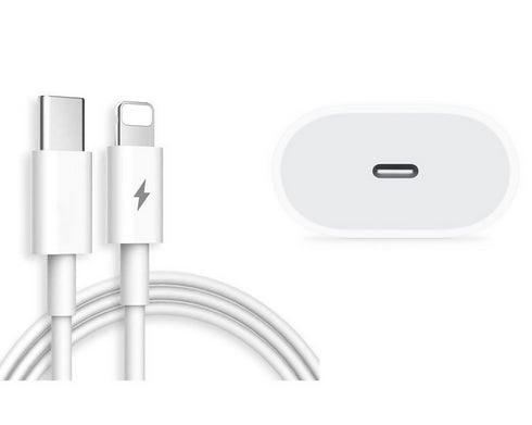 18W USB Type-C Power Adapter & USB Type-C to Lightning Cable for iPhone