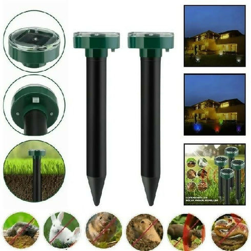 Mole Repellent Solar Powered Ultrasonic Sound Wave Gopher Chaser