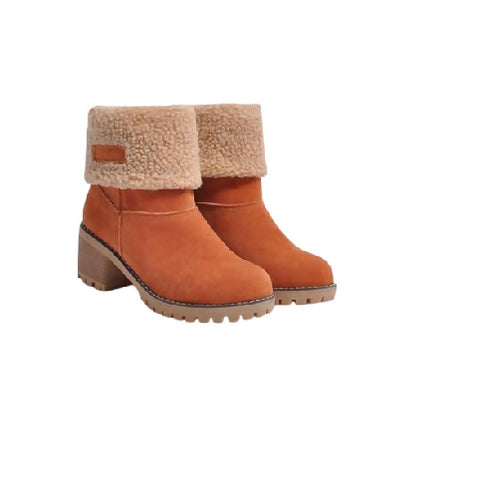 WOMENS WINTER ANKLE BOOTS FLAT GRIP SOLE FUR LINED SHOES