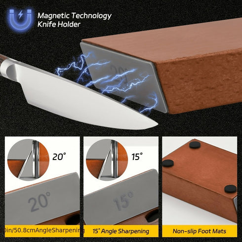 Rolling Knife Sharpener with Magnetic Guide for Professional Results