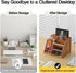 Wooden Desk Organizer with Phone Docking Station