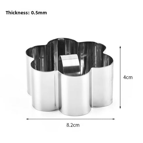 Stainless Steel Flower Shaped Cake Mold DIY Biscuit Plum Embossing Mousse Circle Baking Tool Metal Material