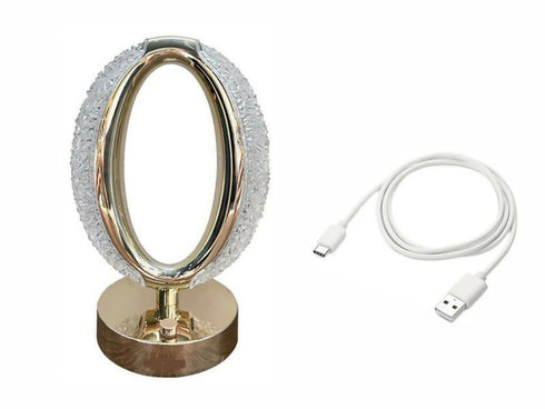 Table Lamp Luxurious Crystal Lamp With Type-C Charging Cable