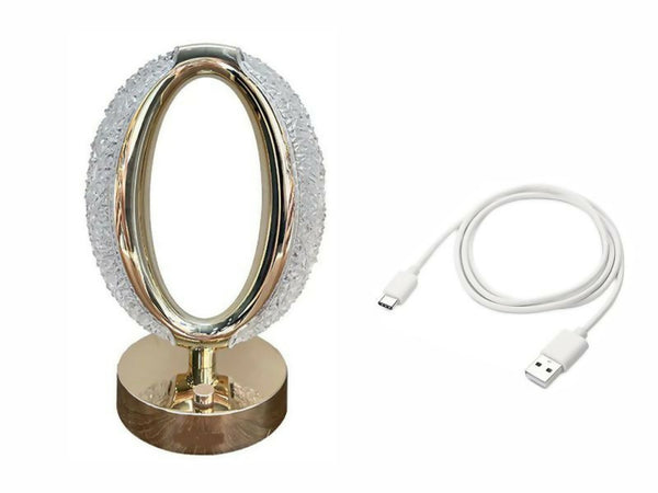 Table Lamp Luxurious Crystal Lamp With Type-C Charging Cable