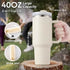 1.2L Tumbler with Handle Straw Lid, Stainless Steel Travel Mug - Cream