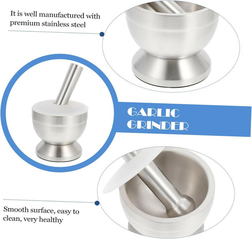 Mini Pestle Spice Tool Stainless Steel Garlic Ginger Crusher Grater Healthy Safe