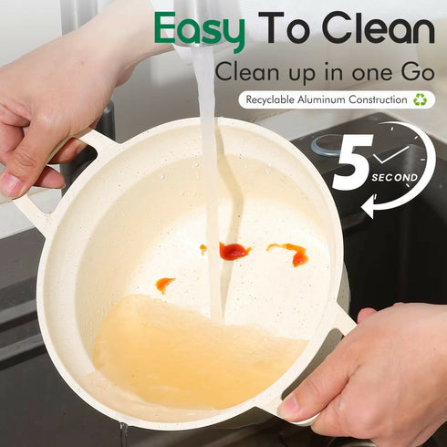 Marble Stone Die Cast Aluminum Non-Stick 10 Piece Cookware Set