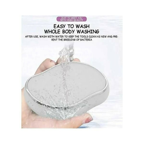 Painless Hair Removal Exfoliator - Gentle Skin Friendly Full Body - Silver