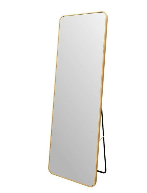 Golden Framed Rectangle Freestanding or Wall Mounted Glass Mirror - 42x52cm