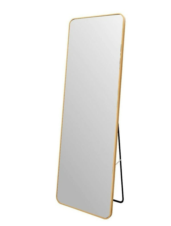 Golden Framed Rectangle Freestanding or Wall Mounted Glass Mirror - 42x52cm