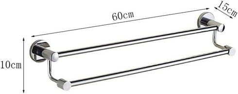 Stainless Steel Double Towel Bar Screw-in Wall Towel Holder Wall