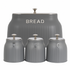 Bread Bin And 3 Piece Canisters - Grey