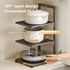 Ecoco 4-Tier Kitchen Cabinet Organiser Rack with Adjustable Shelves -Grey
