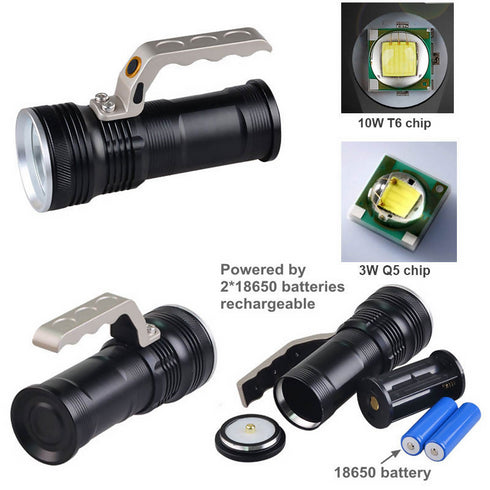 USB Rechargeable Aluminum Alloy Tactical Flashlight