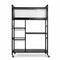 Kitchen Storage Rack with Sliding Door - Black Metal, on Wheels