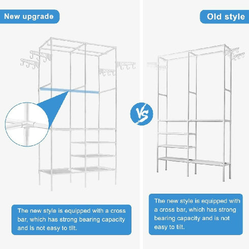 Heavy Duty Garment Rack Adjustable Wire Shelving Clothes Rack