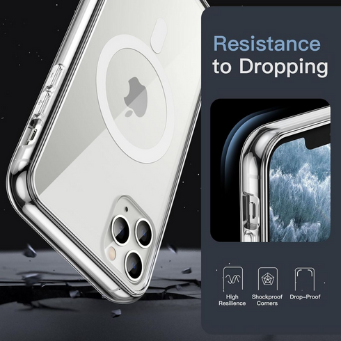 Protective MagSafe Clear Back Case Compatible with iPhone 14 Pro