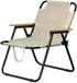 Folding Camping Chair with Handle, Wooden Armrests
