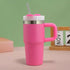 Tumbler with Handle and Straw - Sweetpink