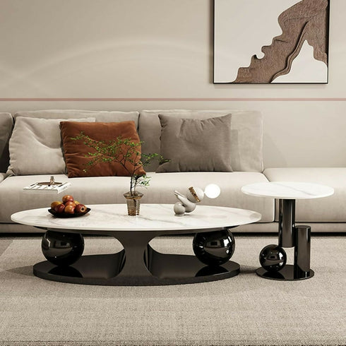 2 Piece High End Marble Top Living Room Table
