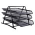 3-Tiers Wire Mesh File Holder Desk Organizer - Black