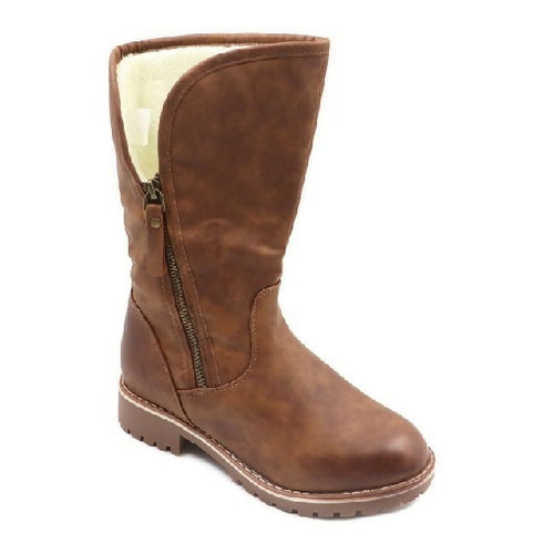 Women's Round Toe Footwear Faux Suede Stacked Heel Western Ankle Ladies Boots