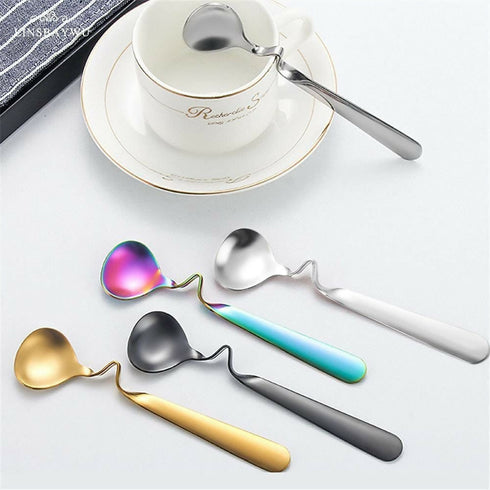 Set of 6 Creative Hanging Coffee Spoon Stirring Spoon Tea Spoon - 14.5CM - Rose Gold