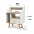 Counter Square Side Table With Drawer+Stroage-White Bedside Pedestal-7018