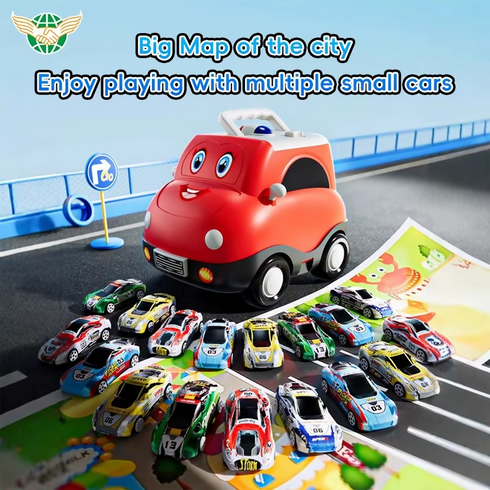 ids Toy Cars - Engaging Pull Back and Go Mini Vehicles with Storage Box, Perfect for 1-2 Year Old Boys' Playtime Adventures