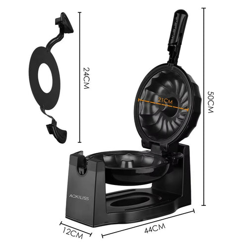 1800w Rotatable Belgian Waffle Bowl Cake Muffin Waffle Maker