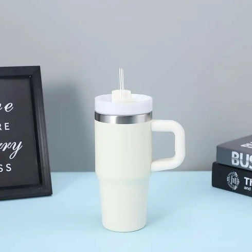 Tumbler with Handle and Straw