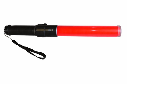 Red LED Traffic Safety Baton Light, with two flashing modes, 20.5 inch