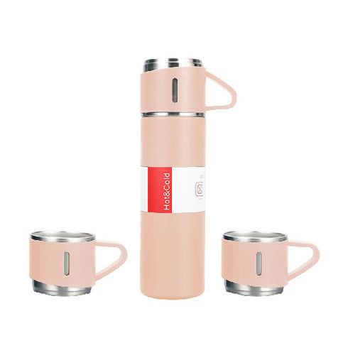 Thermal Insulated Travel Flask Set-Pink