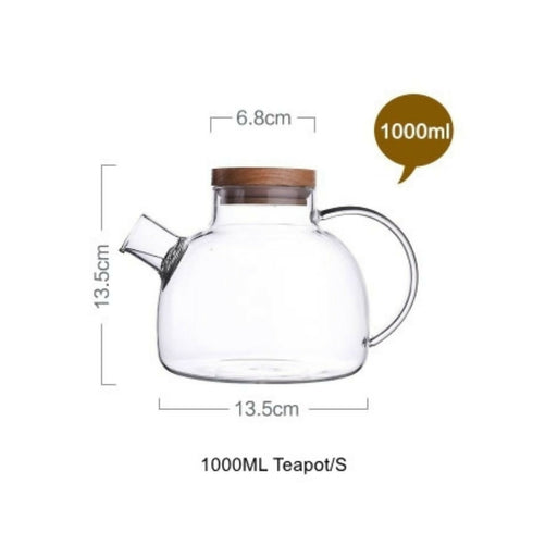 Glass Water Jug with Wooden Lid