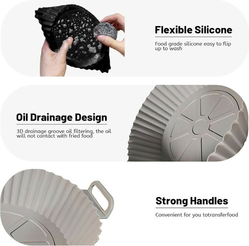Best Reusable Air Fryer Silicone Pot Liners 6 pcs