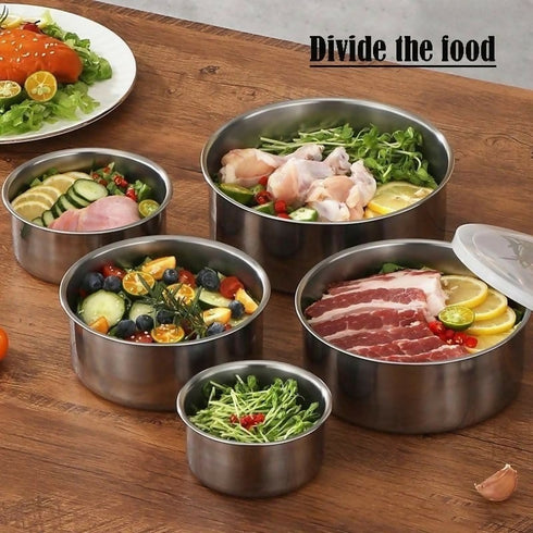 Stainless Steel Fresh-Keeping Box Five-5 Piece Set