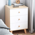 Nightstand Locker Bed Side Table Side Tables Sofa End Table with 3 Storage Drawers