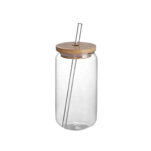 High borosilicate glass mug with lid