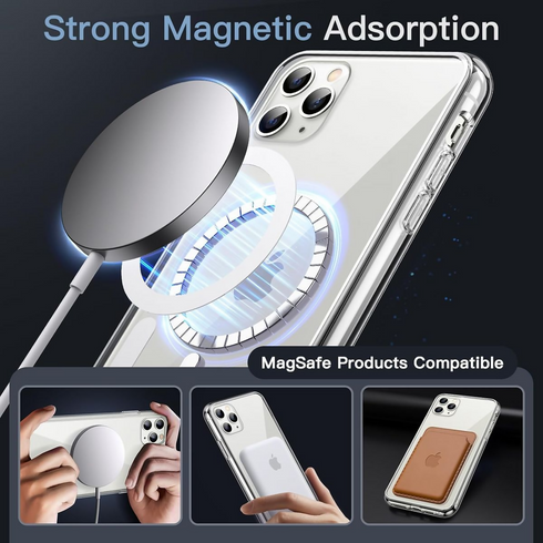 Protective MagSafe Clear Back Case Compatible with iPhone 14 Pro