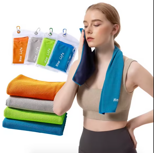 Super Soft Microfiber Custom Fitness Running Towel Compressed Ice Golf and Yoga Towel with Excellent Cooling Feature