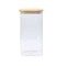 Cannister Square With Bamboo Lid Borosilicate Glass