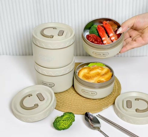 4 Piece Lunch Box Set Includes Bag with the Spoon and Fork