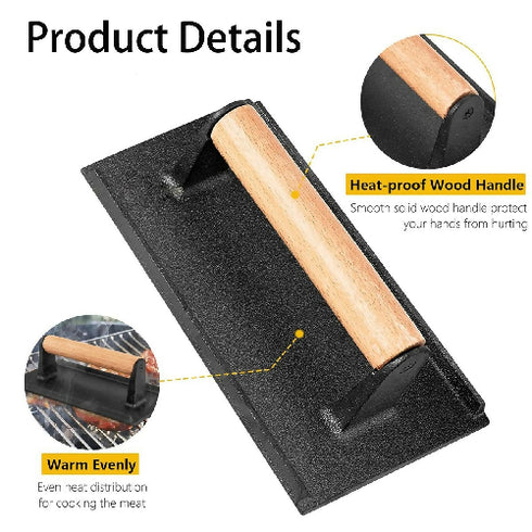 Round and Rectangular Cast Iron BBQ Press