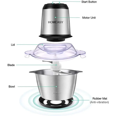 Stainless Steel Mini Meat Grinder Vegetable Chopper