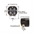 40W 3 Inch Offroad 4x4 & SUV LED Spot Lights With Brackets & Bolt Kit