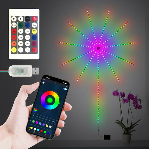 Fireworks LED Lights - Sync with Music, Remote Control, RGB Room Lights