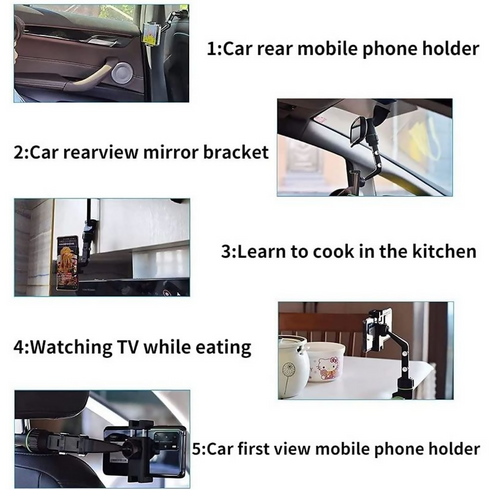 Multifunctional Rearview Mirror Phone Holder.