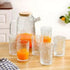 Textured Glass Carafe with Tumblers